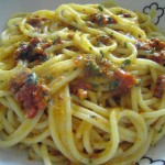 Spaghetti ricci e bottarga