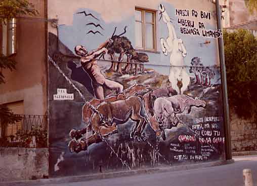 murales dedicato ai cavallini della giara